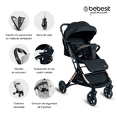 Coche Maleta Con Porta Bebé Pixel Negro Bebesit